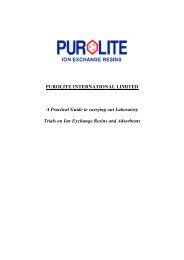 LABORATORY TESTING OF ION EXCHANGE RESINS - Purolite.com