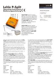 Lehle P-Split Operating Instructions Bedienungsanleitung