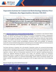 Separation Systems for Commercial Biotechnology Industry Price Estimates, Key Opportunities, Revenue Till 2025