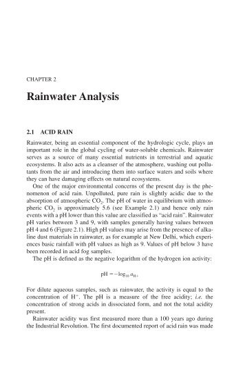 Chapter 2 Rainwater Analysis (Phân tích nước mưa) - Practical Environmental Analysis, 2nd Edition - M. Radojevic, V. Bashkin