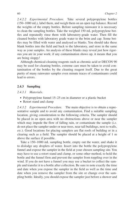 Chapter 2 Rainwater Analysis (Phân tích nước mưa) - Practical Environmental Analysis, 2nd Edition - M. Radojevic, V. Bashkin