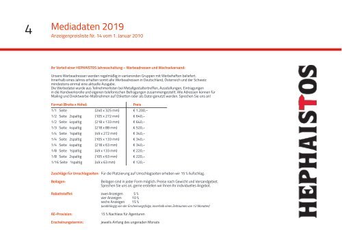 Mediadaten Hephaistos 2019