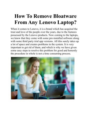 How To Remove Bloatware From Any Lenovo Laptop