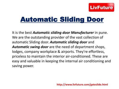 Automatic sliding door manufacturer
