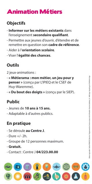 Entretiens et animations du Centre J - Centre d'informations pour jeunes