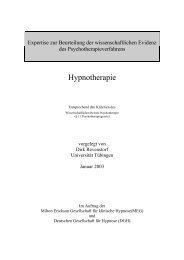 Ablauf einer Hypnotherapie-Sitzung - MEG Tübingen