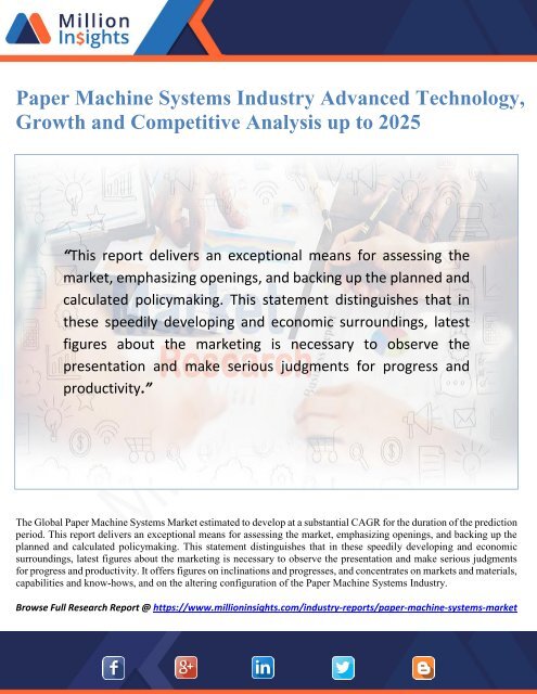 Paper Machine Systems Industry Advanced Technology, Growth and ...