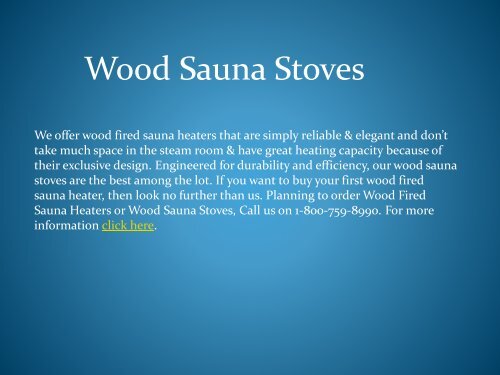 Reliable Wood Sauna Stoves