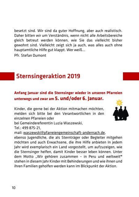 Pfarrbrief Weihnachten 2018