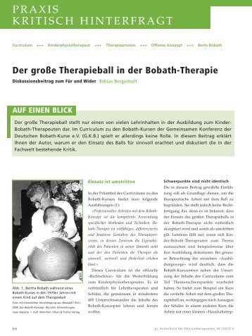 Der große Therapieball in der Bobath-Therapie - Therapie für Kinder