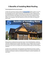 5 Benefits of Installing Metal Roofing