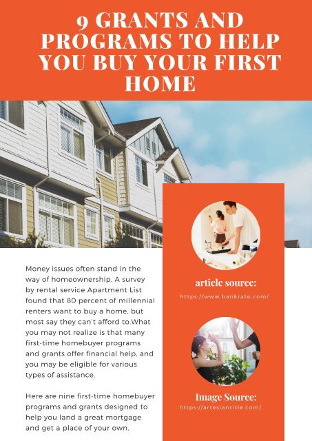 9 GRANTS AND PROGRAMS TO HELP YOU BUY YOUR FIRST 