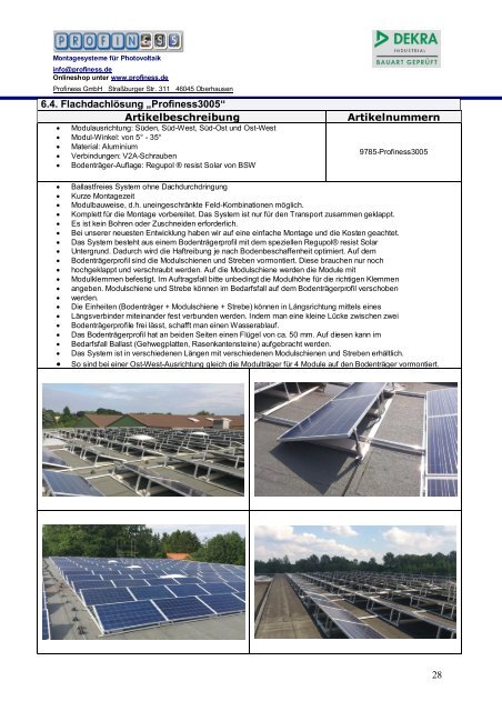 MONTAGESYSTEME für SOLARANLAGEN