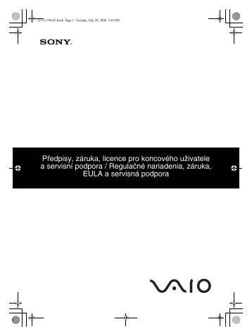 Sony VGN-AW11SR - VGN-AW11SR Documents de garantie TchÃ¨que