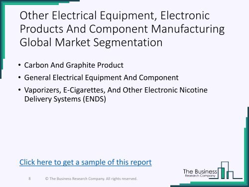 Other Electrical Equipment, Electronic Products And Component Manufacturing Global Market Report 2018