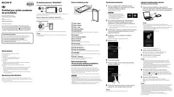 Sony NWZ-F804 - NWZ-F804 Guide de mise en route Slovaque