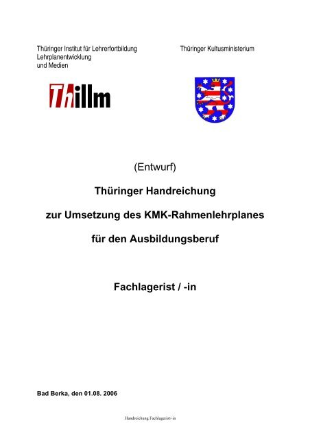 (Entwurf) Thüringer Handreichung zur Umsetzung des KMK - Thillm