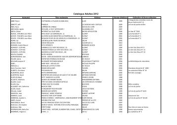 Catalogue Adultes 2012 - Mont-de-l'Enclus