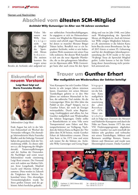 Sportclub Aktuell - Ausgabe Dezember  2018