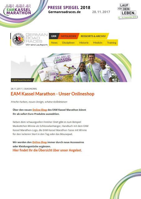 Pressespiegel EAM Kassel Marathon 2018