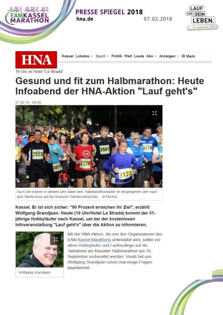 Pressespiegel EAM Kassel Marathon 2018