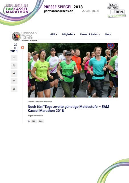 Pressespiegel EAM Kassel Marathon 2018