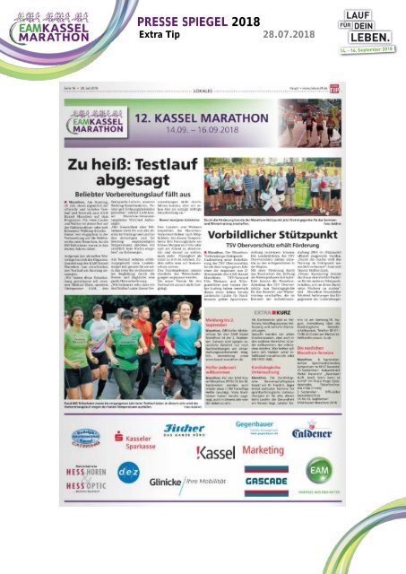 Pressespiegel EAM Kassel Marathon 2018
