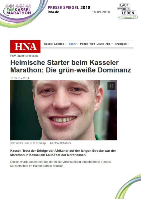 Pressespiegel EAM Kassel Marathon 2018