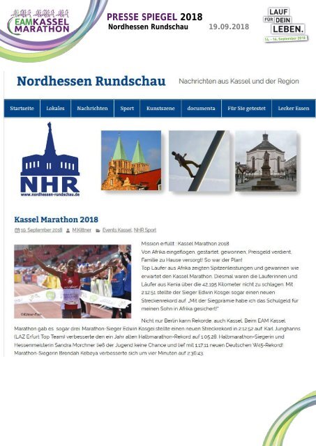 Pressespiegel EAM Kassel Marathon 2018