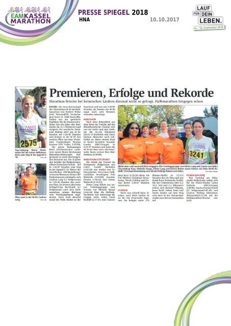 Pressespiegel EAM Kassel Marathon 2018