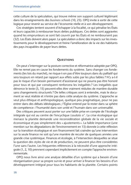 Les problèmes économiques et financiers (Œconomicae et pecuniariae quaestiones)