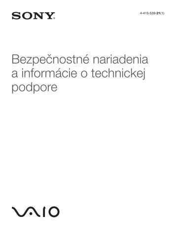 Sony VPCZ23K9E - VPCZ23K9E Documenti garanzia Slovacco