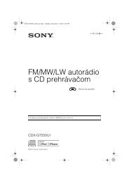 Sony CDX-GT550UI - CDX-GT550UI Consignes dâutilisation Slovaque