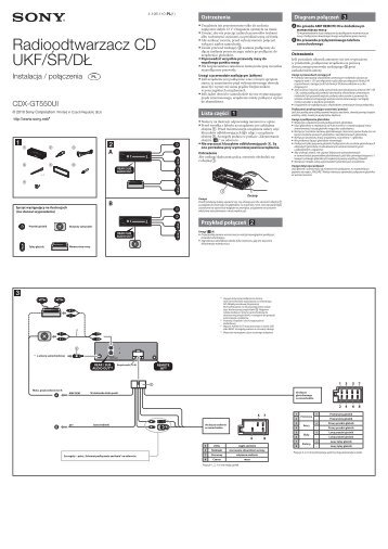 Sony CDX-GT550UI - CDX-GT550UI Guide d'installation Polonais
