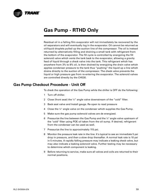 RTHD and RTAC - Trane