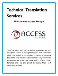 Technical Translation Services - Access Europe