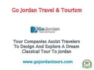 Tour companies assist travelers to design and explore a dream classical tour to Jordan