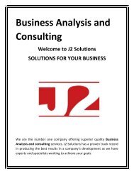 Business Analysis And Consulting - J2 Solutions