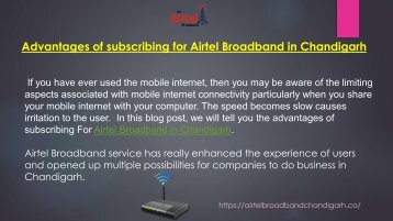 Airtel broadband Connection in chandigarh
