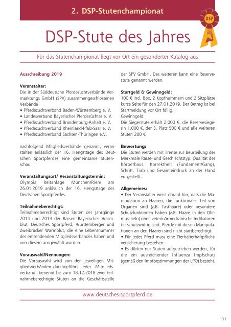 Hengsttage des Deutschen Sportpferdes - Körkatalog 2019