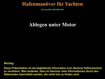 Hafenmanoever Ablegen mit Motor