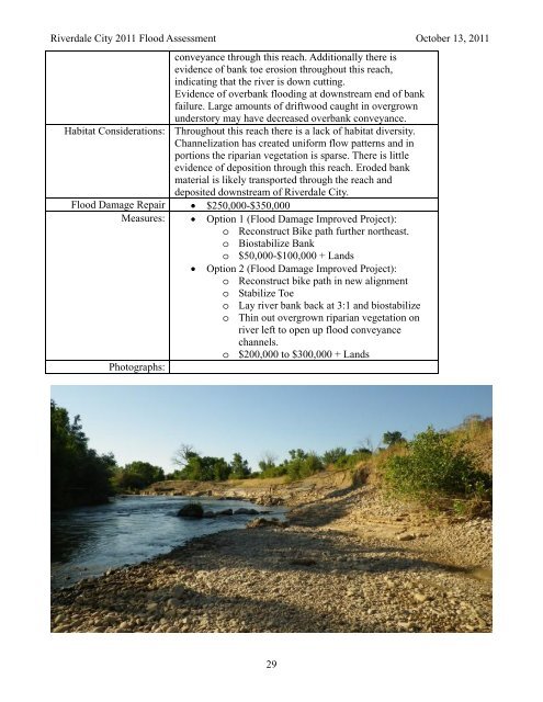 Weber River Flood Damage Assessment - Riverdale City