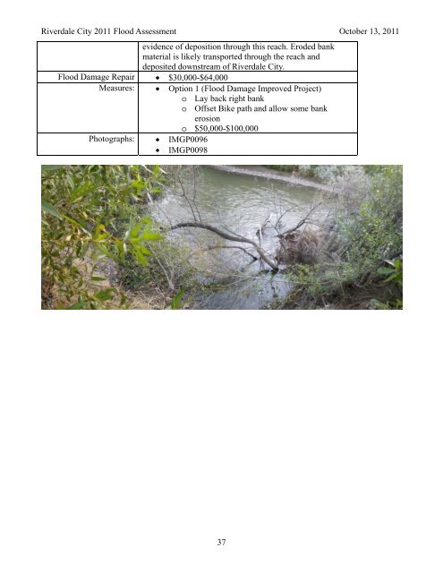 Weber River Flood Damage Assessment - Riverdale City