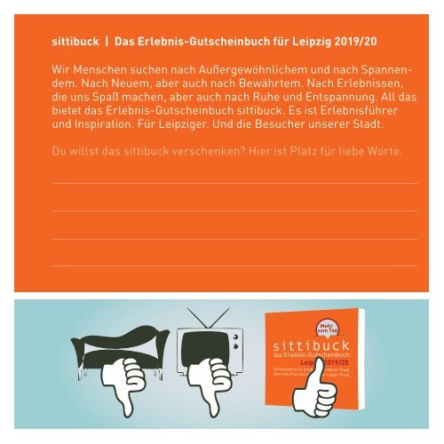 sittibuck _ Erlebnis-Gutscheinbuch für Leipzig 2019/20_ Mehr vom Tag