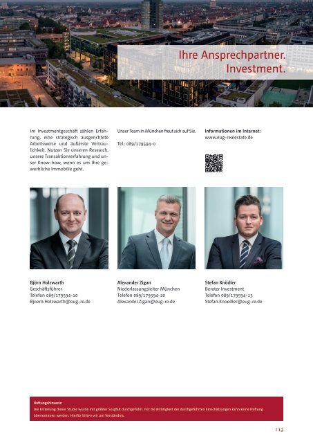 E & G Büro- & Investmentmarktbericht München 2017-2018