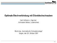 Optimale Blechverbindung mit Dünnblechschrauben