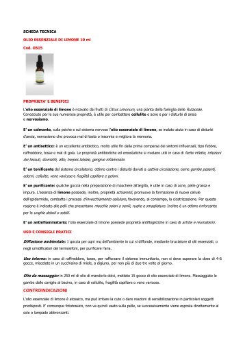 OLIO ESSENZIALE DI LIMONE OS15