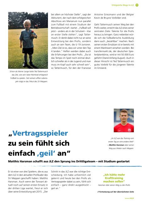 Talent - Das Magazin über das Jugendleistungszentrum Emsland - Saison 2019/2020 - kuw.de