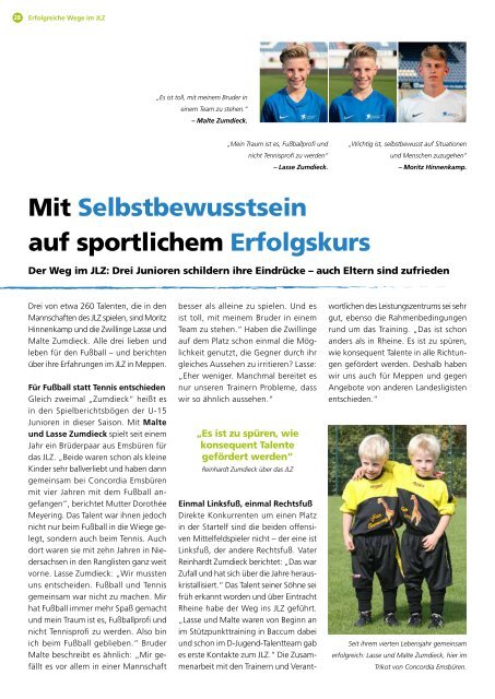 Talent - Das Magazin über das Jugendleistungszentrum Emsland - Saison 2019/2020 - kuw.de