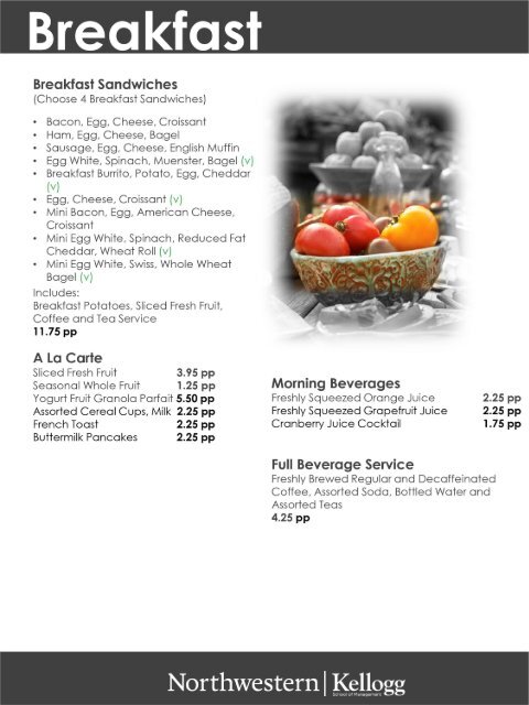 Flik Chicago Catering Menu